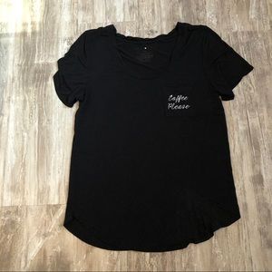 “Coffee Please” Short Sleeve Black T Shirt